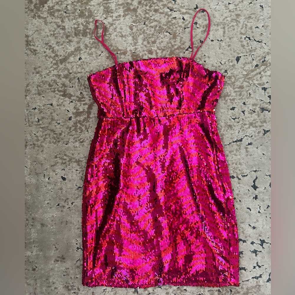 NWT Zara Pink/Red Sequin Mini Dress (Eras Tour Outfit!)